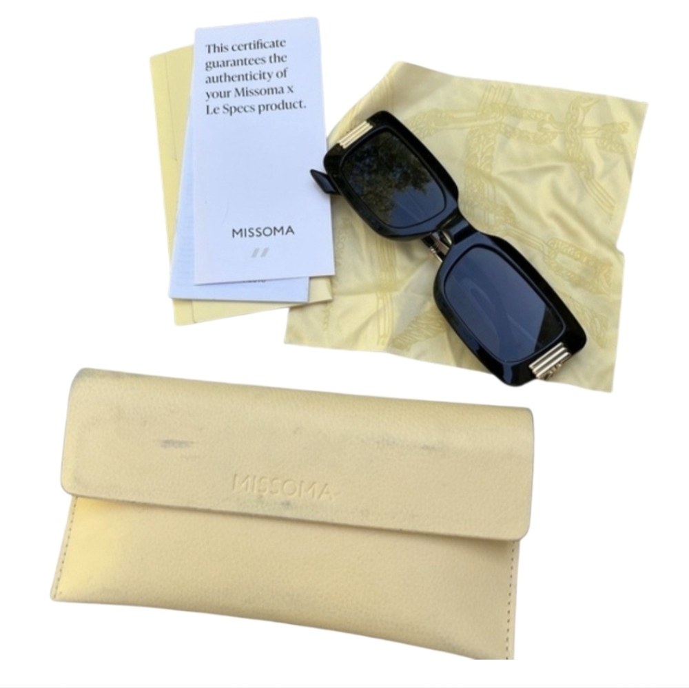Missoma × Le SPECS Rectangular Black N Gold Orion Ridge Sunglasses